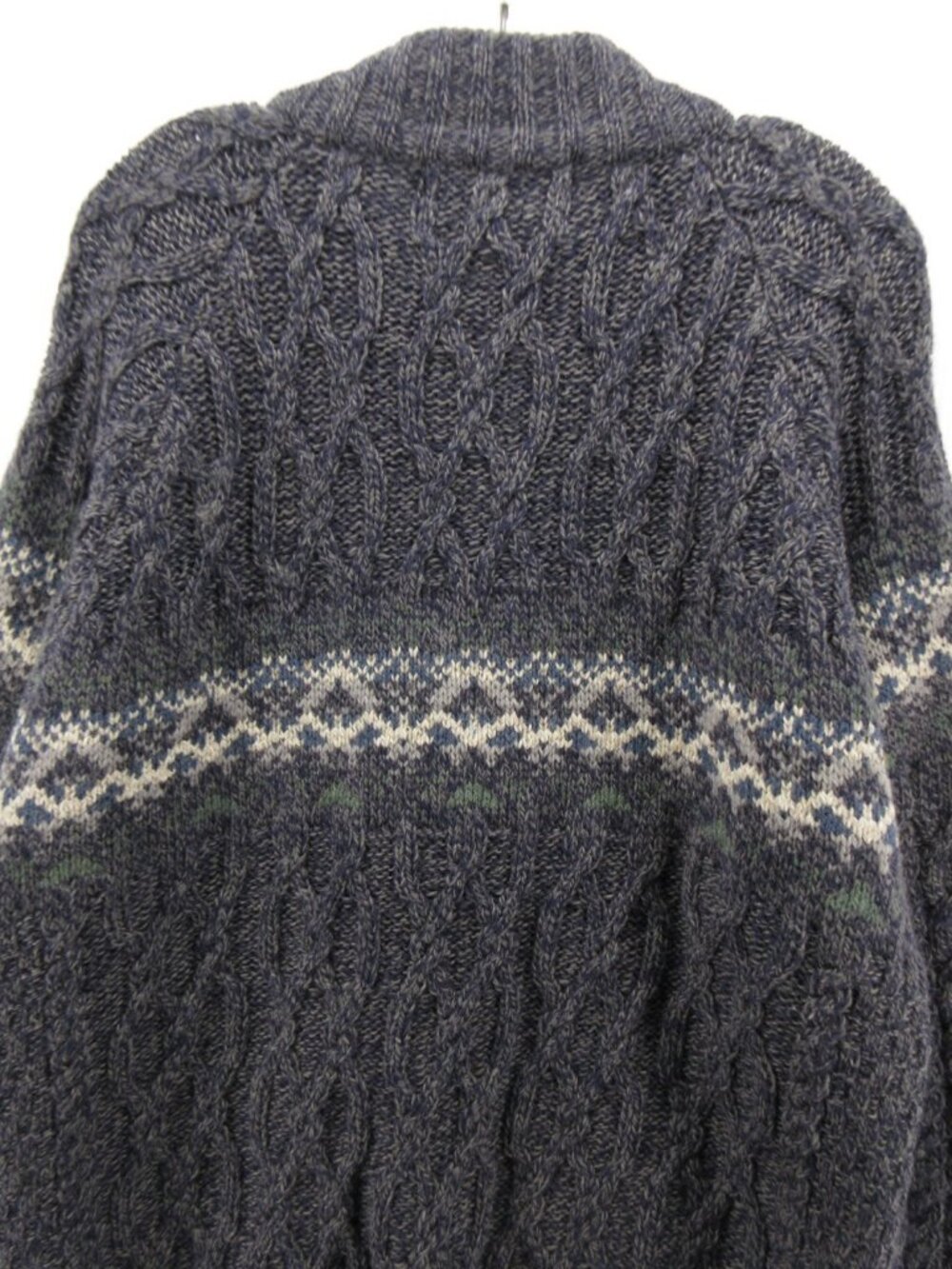 Aran Sweater Market XXL Merino Wool Fisherman Cardigan Cable Knit * - Picture 10 of 12